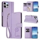thumbnail image 2 of Funda Cartera Trébol para iPhone 12 Pro Max con Ranuras Tarjetas y Carga Inalámbrica Morado claro, 2 of 6