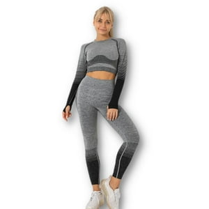 Conjunto De Fitness De Gimnasio De 2 Piezas Wild Travel Negro