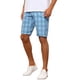 thumbnail image 4 of INSPIRE CHIC Pantalones Cortos para Hombre Patrón de Cuadros Ajuste Recto Comodidad Frente Plano Pantalones Cortos a Cuadros 30 Azul, 4 of 6