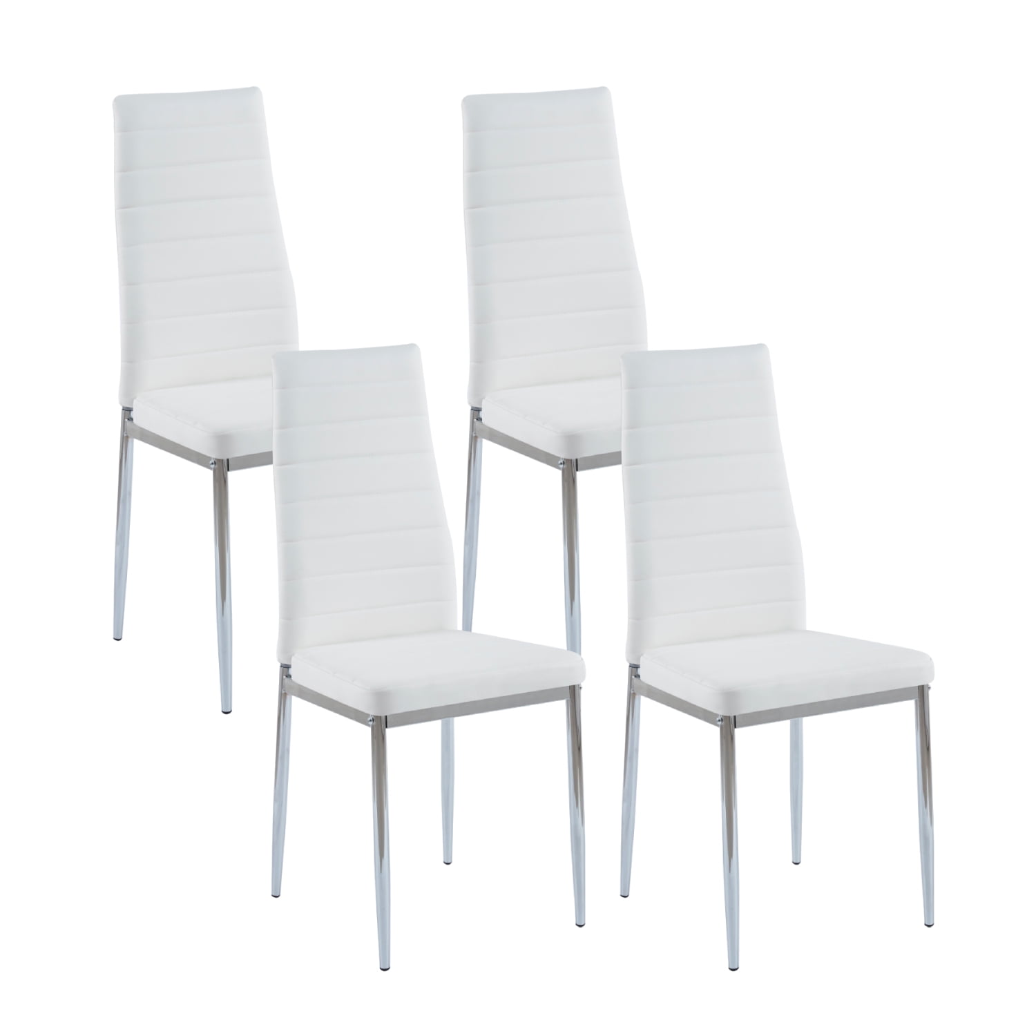 Klik Muebles - Pack De 4 Sillas Dining Liana Con Patas Cromadas - Blancas