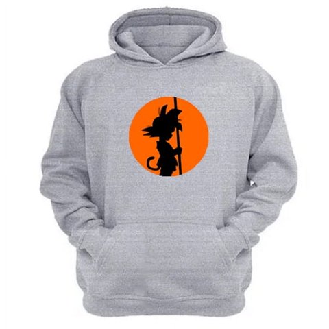 Genérico - Polerón Canguro Dragon Ball Gris Claro Talla M Unisex