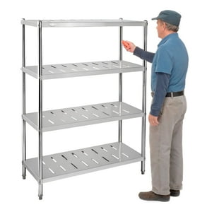 Prochef - Estante 4 Bandejas Perforadas 90X50X155 Cm. Acero Inox