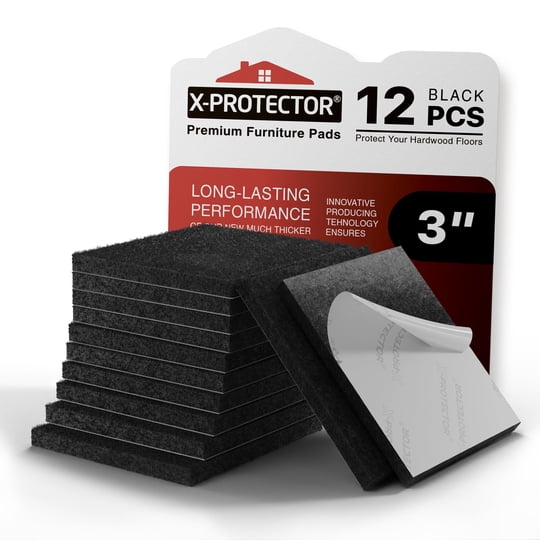 Protectores De Fieltro Para Muebles X-protector, 12 Piezas, 7,5 Cm