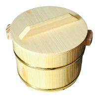 Bothyi - Cubo De Arroz Japonés, Bandeja Redonda Multiusos, Barril De Madera Para Sushi, Para Cocina, 18Cm A