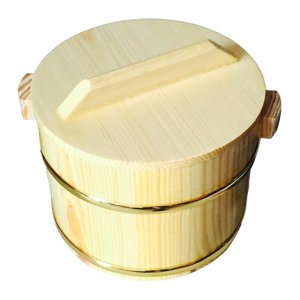 Bothyi - Cubo De Arroz Japonés, Bandeja Redonda Multiusos, Barril De Madera Para Sushi, Para Cocina, 18Cm A
