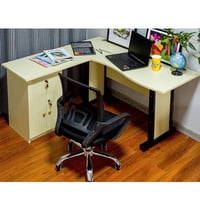 Velazio - Escritorio Ejecutivo En L Blanco 135 Cm Arce