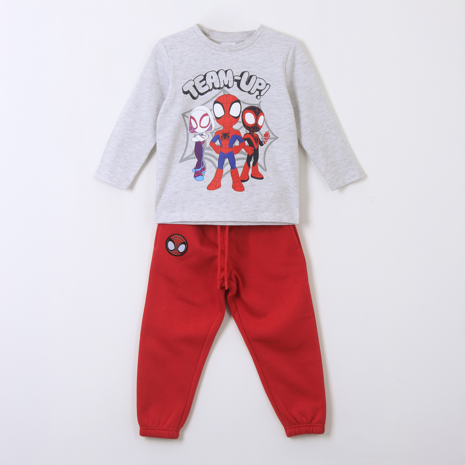 Conjunto Niño Team Up Spidey Blanco Marvel