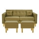 thumbnail image 1 of Sofa New Retro 3c + 2 Pouf Felpa 01 Verde Musgo, 1 of 6