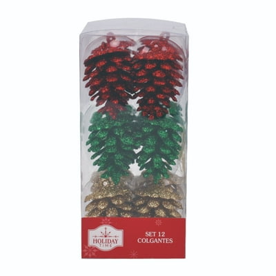 12 Colgantes Pine Tricolor Holiday Time