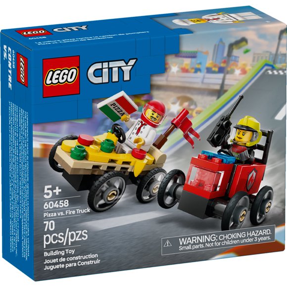 Bloques de construcción Pizza Vs. Camion de Bomberos