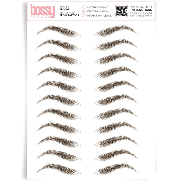 Tatuajes Temporales de Cejas Brows by Bossy Impermeables Marrón Arqueado