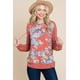 thumbnail image 2 of Sudadera con Capucha en Contraste con Estampado Floral, Ajuste Relajado y Detalle de Puños., 2 of 4