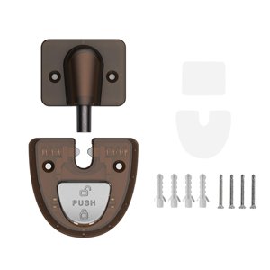 Magideal - Tope De Puerta A Prueba De Viento, Soporte De Puerta, Duradero Con Función De Bloqueo, Tope De Puerta Mecánico Anticolisión Para Oficina, Hogar Y Baño Café