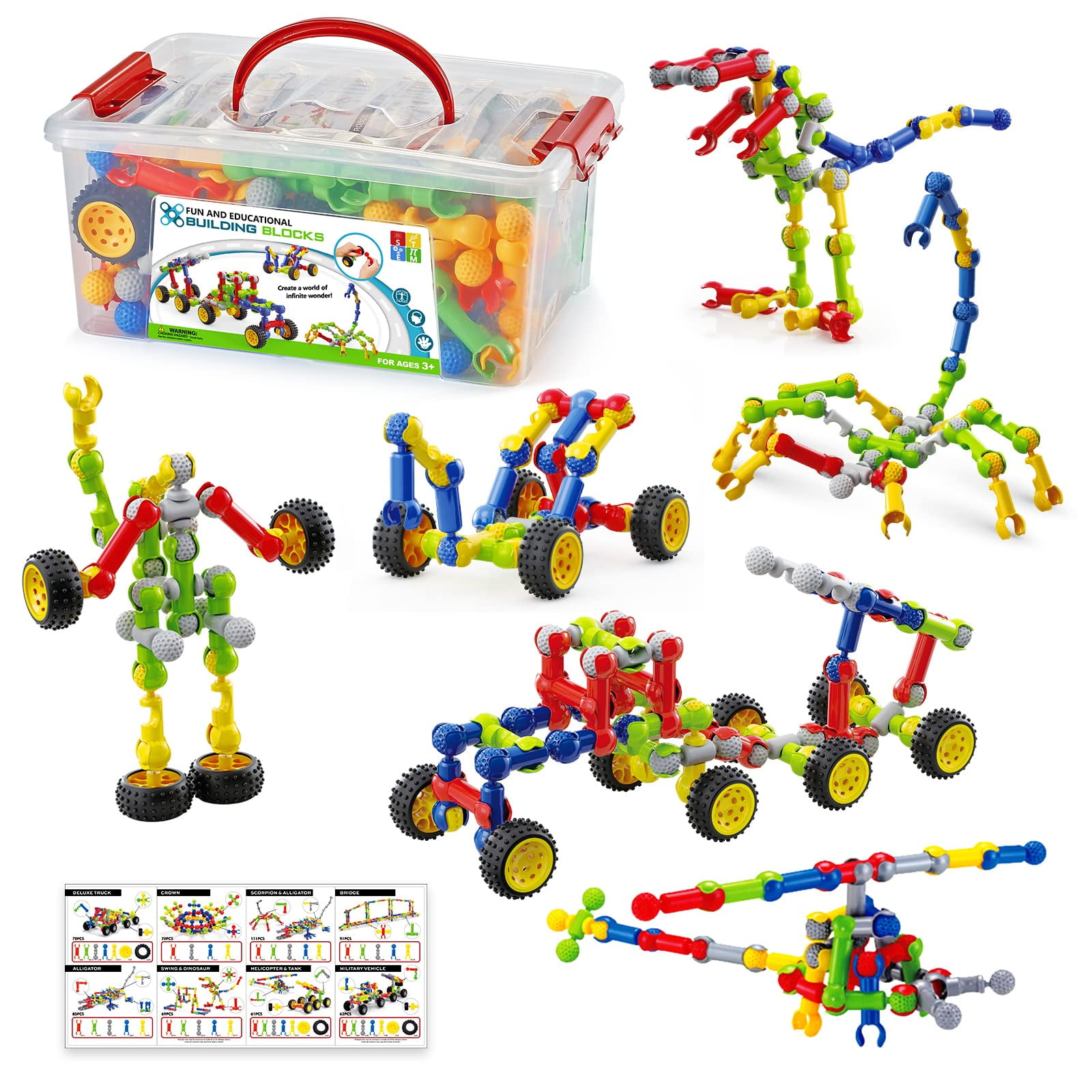Building Toys Caferria 170 Unidades Con Caja De Juguetes Para Niños De 4 A 8 Años