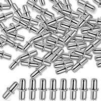 Magideal - 50 Clavijas Para Estante, Clavijas De Soporte Para Estante, Pasadores De Metal Duraderos De 5Mm, Soporte De Fijación Para Estantería, Armario De Cocin