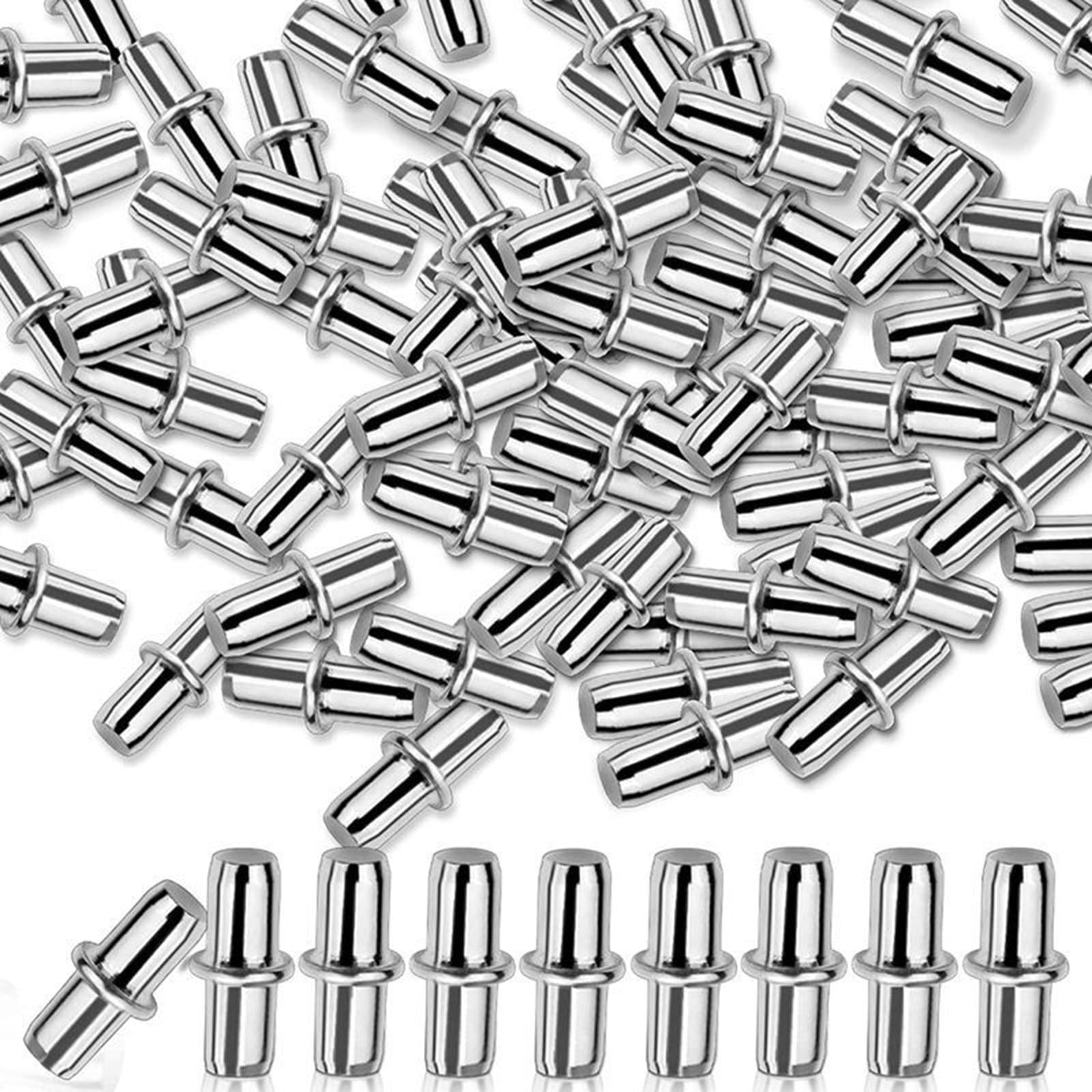 Magideal - 50 Clavijas Para Estante, Clavijas De Soporte Para Estante, Pasadores De Metal Duraderos De 5mm, Soporte De Fijación Para Estantería, Armario De Cocin