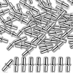 Magideal - 50 Clavijas Para Estante, Clavijas De Soporte Para Estante, Pasadores De Metal Duraderos De 5Mm, Soporte De Fijación Para Estantería, Armario De Cocin