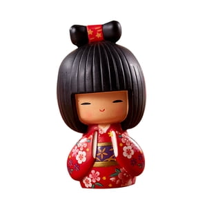 Bothyi - Muñecas Kokeshi, Pintura A Mano, Cultura Asiática Para Escritorio, Adorno, Regalo De Cumpleaños, Rojo