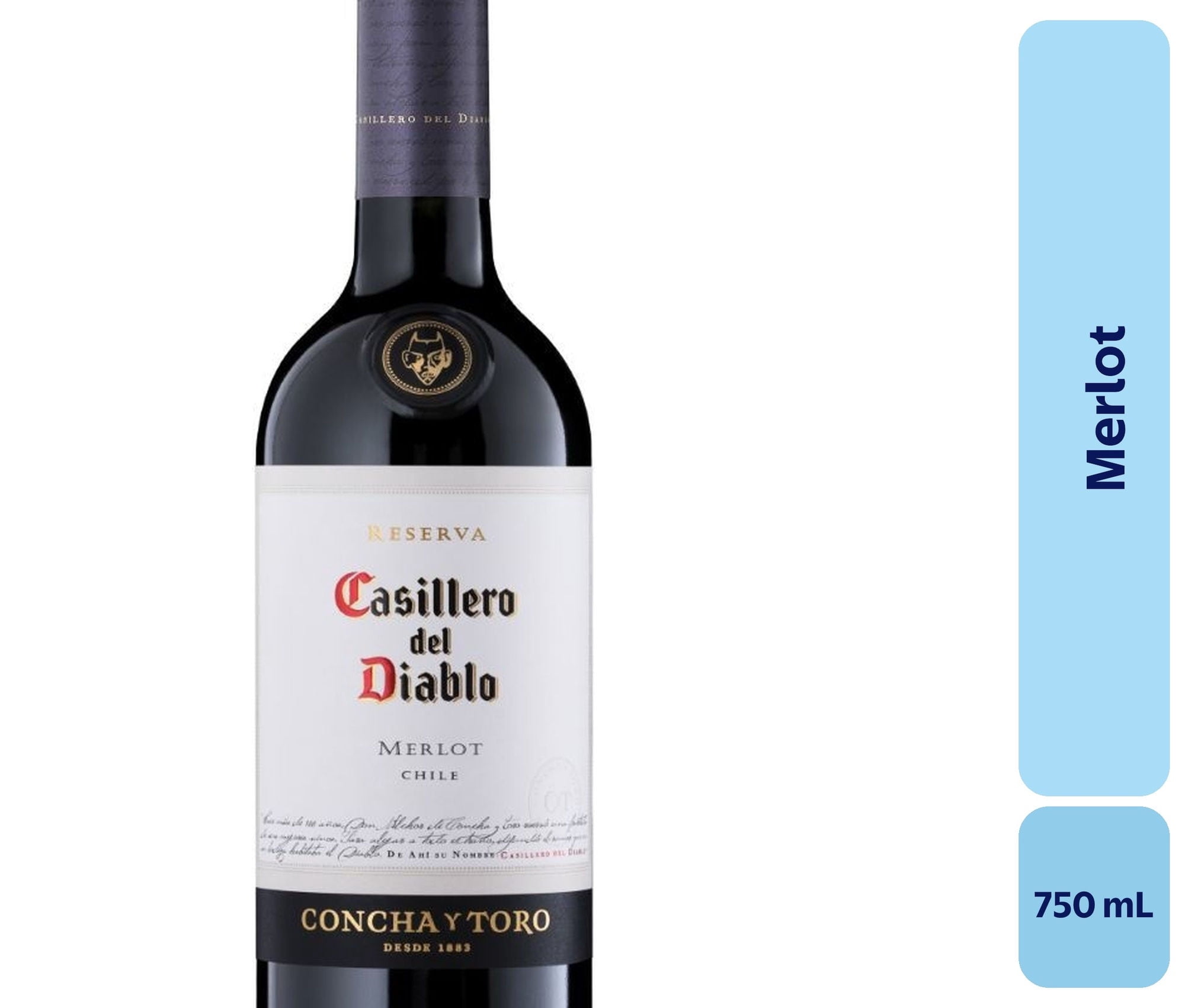 Vino Merlot Botella 750 mL Casillero Del Diablo