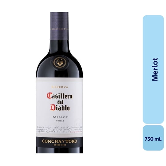 Vino Merlot Botella 750 mL Casillero Del Diablo