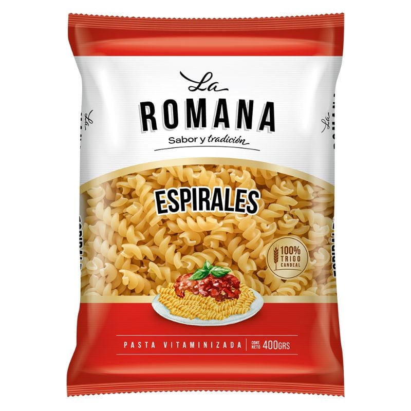 Fideo Pasta Espirales Bolsa 400 g La Romana