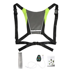 Genérica - Chaleco Led Reflectante Señalización Ciclismo Control Remoto Verde