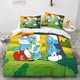 thumbnail image 2 of The Smurfs Duvet Cover Bedding Cartoon Comforter Cover Set Girls 3 Pcs for Kids Teens 3D Bedspread Quilt Cover with Zipper Closure Soft Microfiber Double, 2 of 3