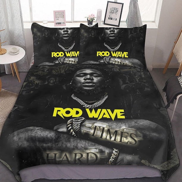 Funda Nórdica Rod Wave Juego De Ropa De Cama De Microfibra Con Estampado 3d Juego De Edredón Ligero De 3 Piezas 1 Funda Nórdica Y 2 Fundas De Almohada Para Niños Y Niñas