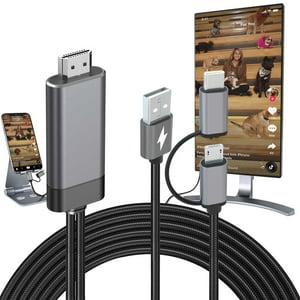 Tasumato - Adaptador Hdmi Micro Usb Tipo C Cable Mhl 2 En 1