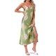 thumbnail image 4 of INSPIRE CHIC Camisón de satén floral para mujer, camisón de tirantes finos, camisón sedoso, vestido de pijama largo M Verde, 4 of 6