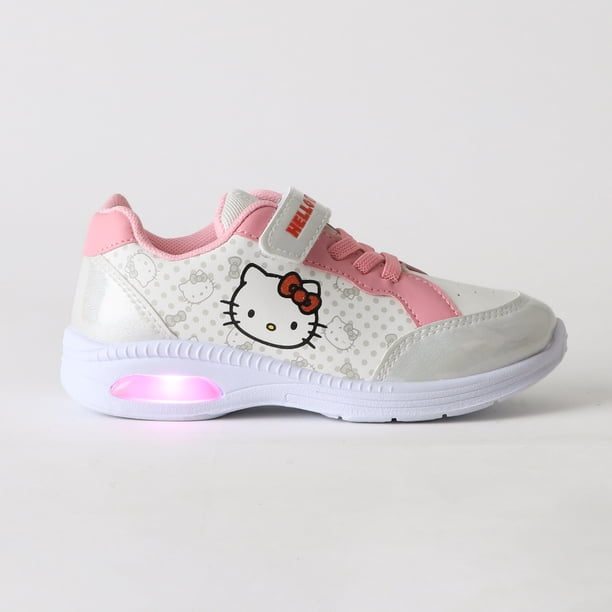 Zapatilla Luces Niña Velcro Blanco Hello Kitty