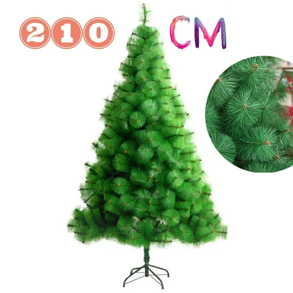 Arbol de Navidad Hoja Punta Aguja 210cm alto Soporte Metal