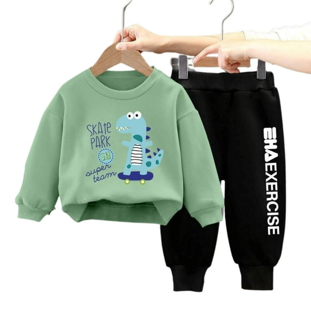 Buzo Niño Infantil Algodón 2 Piezas Poleron Verde verde 36
