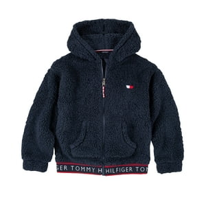 Sudadera Con Capucha Tommy Hilfiger Para Niñas, Color Azul Marino, Sherpa De 8 A 10 Años