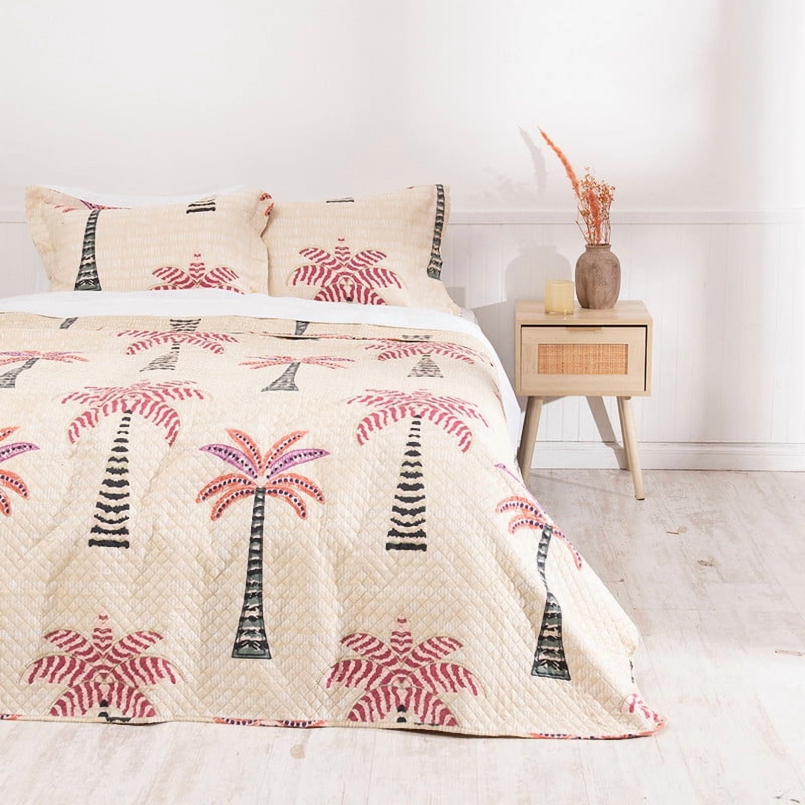 Mashini - Quilt Cordoba Estampada King Palmeras