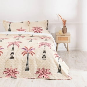 Mashini - Quilt Cordoba Estampada King Palmeras