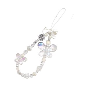 Bothyi - Pulsera Con Cuentas De Dibujos Animados Para Teléfono, Llavero, Decoración Para Teléfono, Correa De Muñeca Con Forma De Mariposa