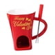 thumbnail image 4 of Taza Para Fondue De Chocolate Con Tenedor, Taza Personal Para Derretir Queso Para Fiestas Y Acampadas, Color Rojo, 4 of 5