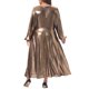 thumbnail image 3 of Agnes Orinda Disfraces de Halloween para Mujeres Tallas Grandes Vestidos de Fiesta de Escuela y Universidad Metálico con Cuello en V Fruncido y Mangas de Linterna Vestido de Noche Elegante L Dorado, 3 of 6