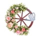 thumbnail image 2 of Corona De Primavera Con Flores Artificiales De Peonía Y Rueda Para Decoración Exterior De Granja, 2 of 3