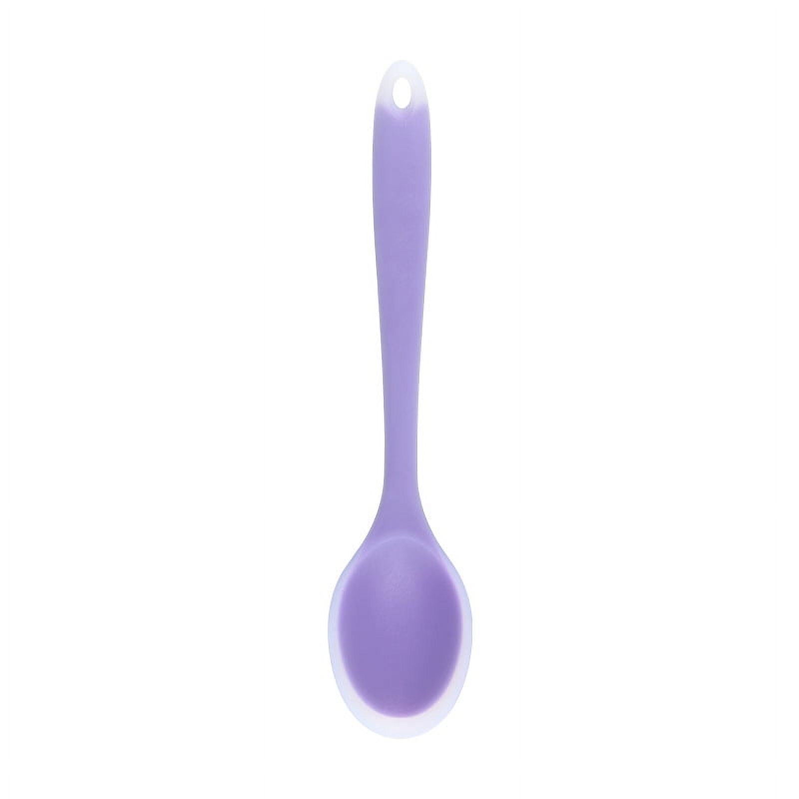 Xmhytop Cucharas De Silicona , Cucharas De Silicona Transflectivo Púrpura De 2 Piezas Para Comer, Cuchara De 20.4x4.4cm Para Cocina, Comedor, Cocina Y Hornear