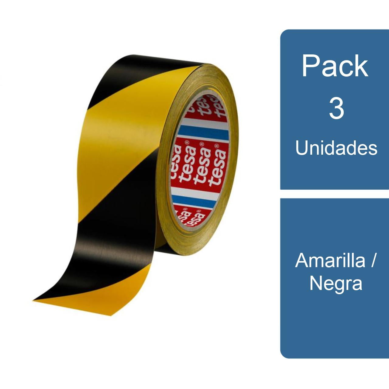 Tesa - Pack 3 Cintas Delimitadora 50mm X 33mts Amarilla / Negra