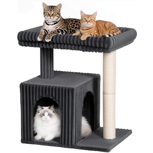 Árbol para Gatos KinoTail con Plataforma Grande 53x40 cm y Poste Rascador