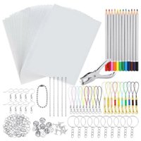 Magideal - Juego De Láminas De Plástico Termorretráctiles, Láminas Termorretráctiles De Película Artística Para Llavero Diy, Adorno Artesanal Creativo, Fabricaci , 198 Piezas