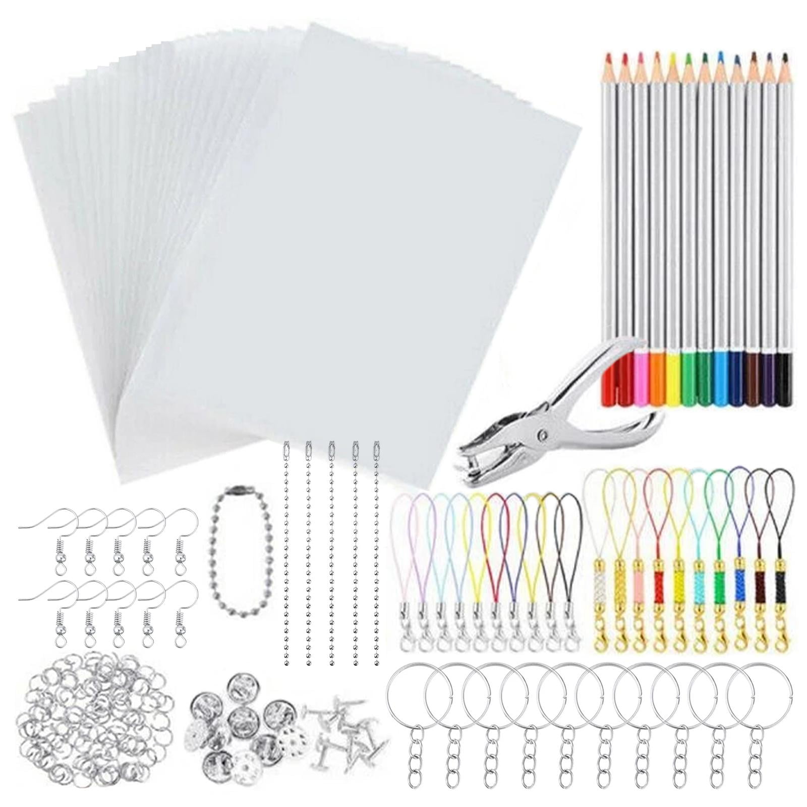 Magideal - Juego De Láminas De Plástico Termorretráctiles, Láminas Termorretráctiles De Película Artística Para Llavero Diy, Adorno Artesanal Creativo, Fabricaci , 198 Piezas