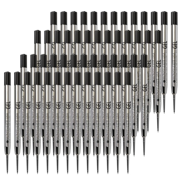 Recargas de gel Monteverde 0,5 mm negro, paquete de 50, estilo Parker