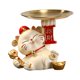 thumbnail image 3 of Bonita Estatua De Gato De La Suerte, Bandeja De Almacenamiento Artesanal Para Gatos, Estantería Para Oficina, Hogar, Color Beige, 3 of 3