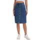thumbnail image 1 of INSPIRE CHIC Falda de Mezclilla para Mujer con Botones y Bolsillos 2026 Falda Midi Vaquera Occidental S Azul, 1 of 6