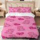 thumbnail image 1 of Pink Heart Lollipop Print Polyester Bedding Set All-Season Use, 1 of 5