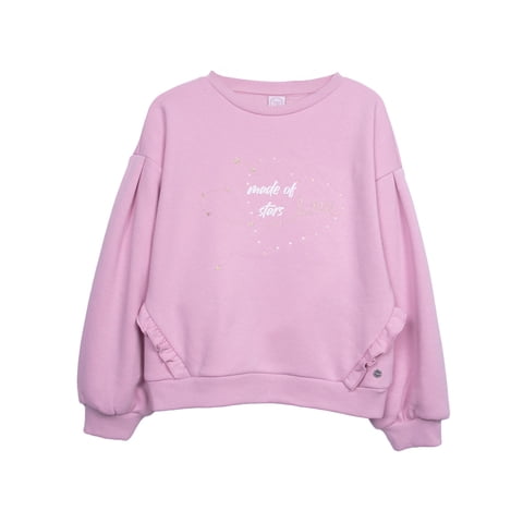 Pillin - Polerón Niña Cerrado Manga Globo Malva